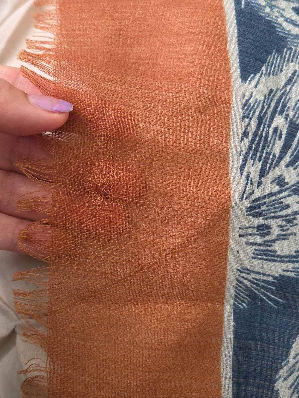 Blue and Brown Womans Scarf - Picture 5 of 6